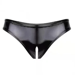 Women Sexy Opening Crotch Leather Shorts For Sex Erotic Porn Below Crotchless Underwear Glossy Wetlook Latex Mini Hot Pants