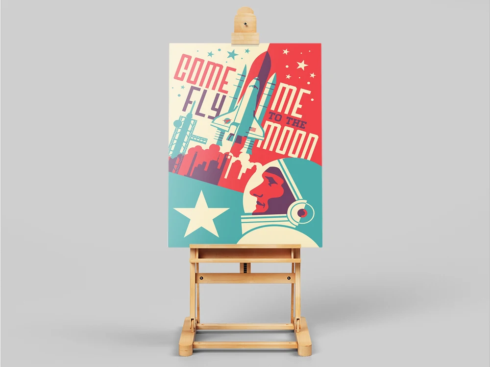 هيوستن تكساس مدينة الفضاء قماش اللوحة يطيرني إلى القمر ناقلات الفن الحديث يطبع وملصقات جدار صور للديكور المنزل #2