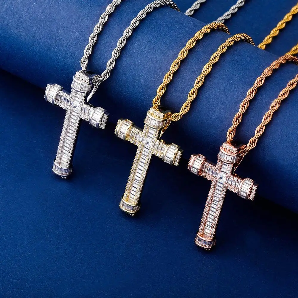 TOPGRILLZ New Cross Pendant High Quality Copper Iced Out Cubic Zirconia Men's Pendant Hip Hop Fashion Jewelry For Gift