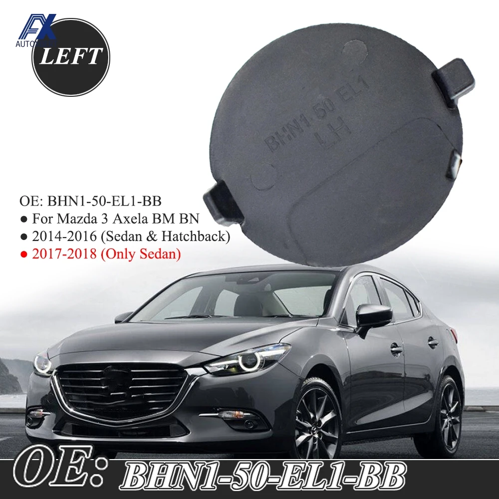 For Mazda 3 Axela BN BM 2014 – 2018 Car Rear Bumper Hook Tow Eye Cap Trailer Cover Left Side 14 15 16 BHN1-50-EL1-BB 2015 2016