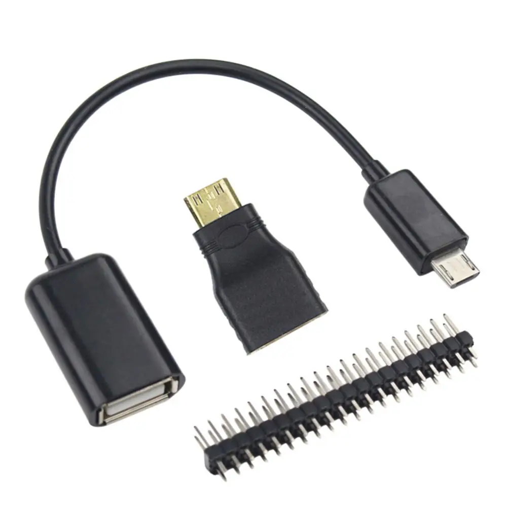 Elecrow Raspberry Pi Nul Kit W Budget Pack 3 In 1 HDMI naar HDMI Adapter USB OTG Host Kabel GPIO header 2x20 Mannelijke Header Strip