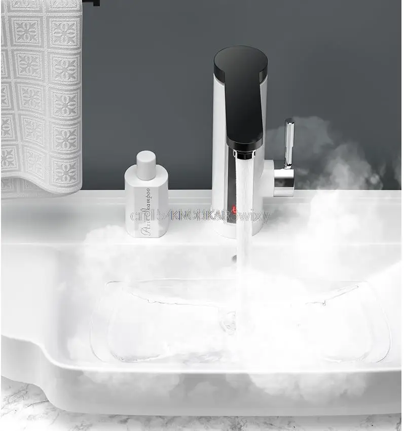 Robinet chauffe-eau électrique instantané, 220V, sans réservoir, avec affichage de la température, chauffage de l'eau, interrupteur tactile