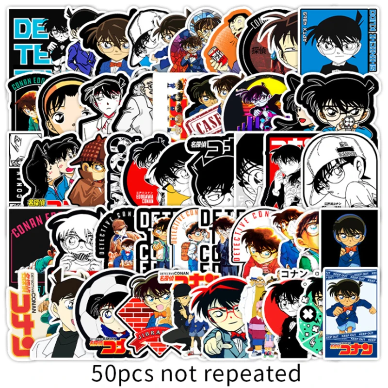 10/30/50pcs  Anime Detective Conan Graffiti Diy Car Bike  Skateboard Travel Suitcase Phone Laptop Luggage Stickers Cute Kids