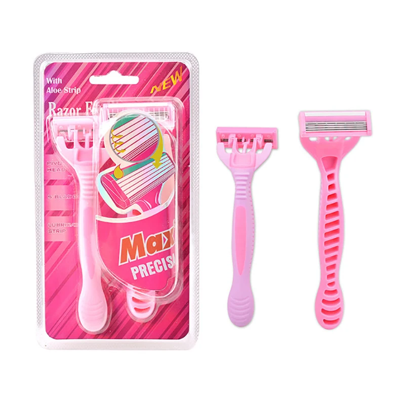 Manual Shaving Women Razors Replaceable Blade Shaving Hair Remove Lady Safety Razor Head For 5 Layer-Blade Women's Razor Blade