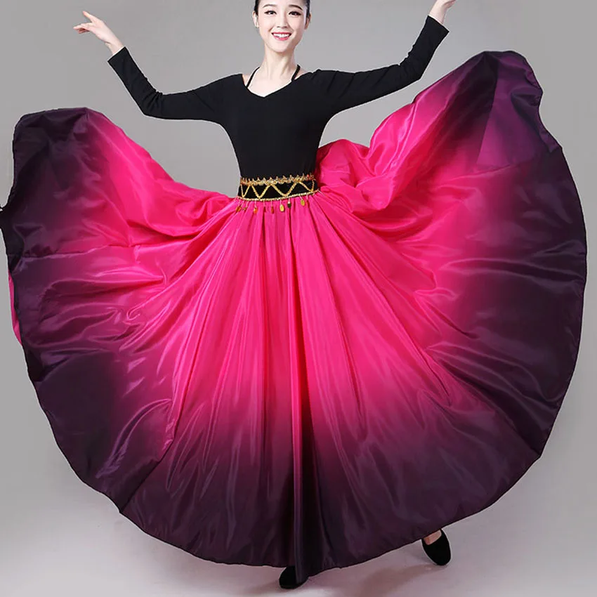 Flamenco Rok Voor Vrouwen Buikdans Kostuums Spaanse Zigeuner Meisjes Spaanse Flamenco Kleding Prestaties 90/180/270/360 Graden