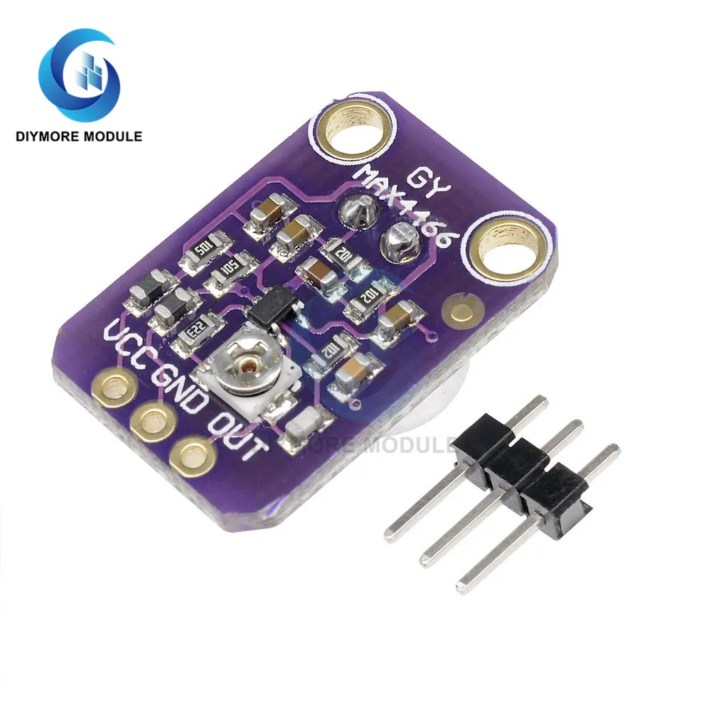 MAX4466 Microphone Amplifier Module Adjustable Gain OUT GND VCC DC 2.4-5V Premicrophone Amplifiers For Arduino