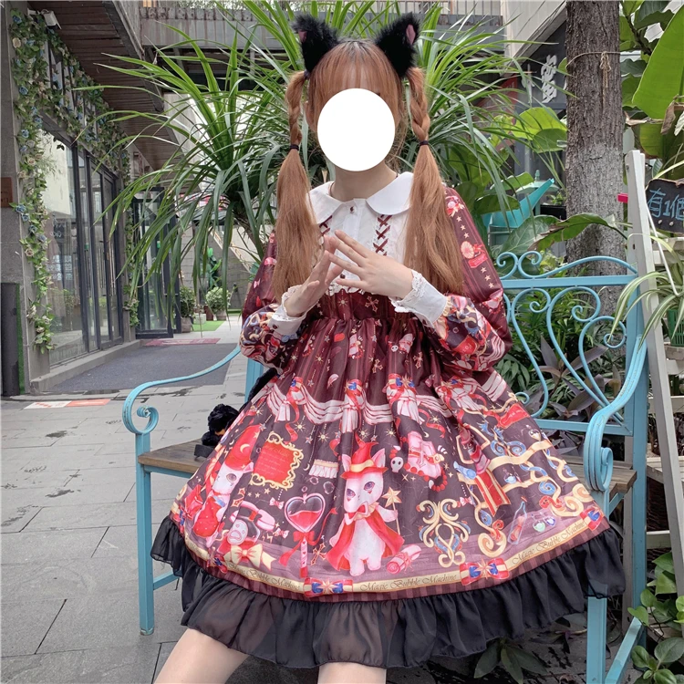 Donne Kawaii Lolita dress cosplay dolce ragazza principessa design originale lolita magic bubble machine dipartimento scuro