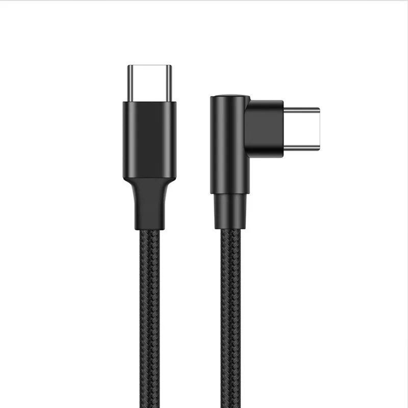 90 Degree Elbow Type-c Cables 20V 3A 60W PD Fast Charging Type C To Type C Male to Male USB Type-C Devices 0.2m  1m 2m 3m