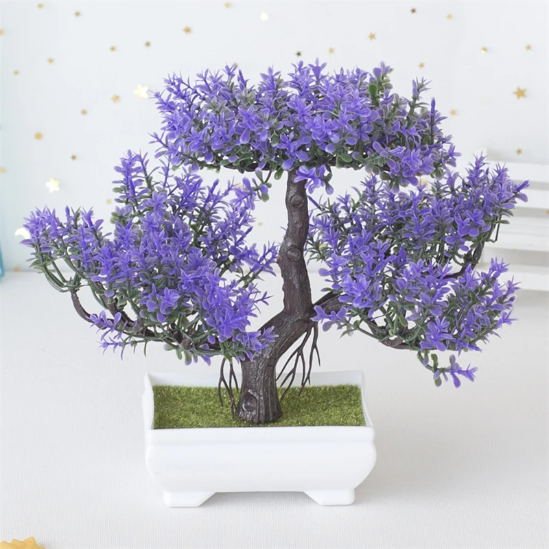 Artificial Plastic Plants Bonsai Small Tree Pot Fake Plant Potted Flower Home Room Table Decoration Garden Arrangement Ornaments