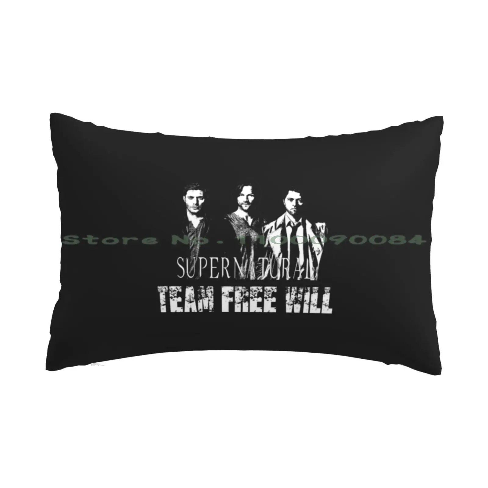 Supernatural Team Free Will White Silhouette | Perfect Gift Pillow Case 20x30 50*75 Sofa Bedroom Warpshaker Jester Of