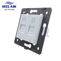 Welaik-壁パネルなしの壁コンセント,ヨーロッパ標準,rj45,cat6,ガラスパネルなし,45x45mm,a82cow