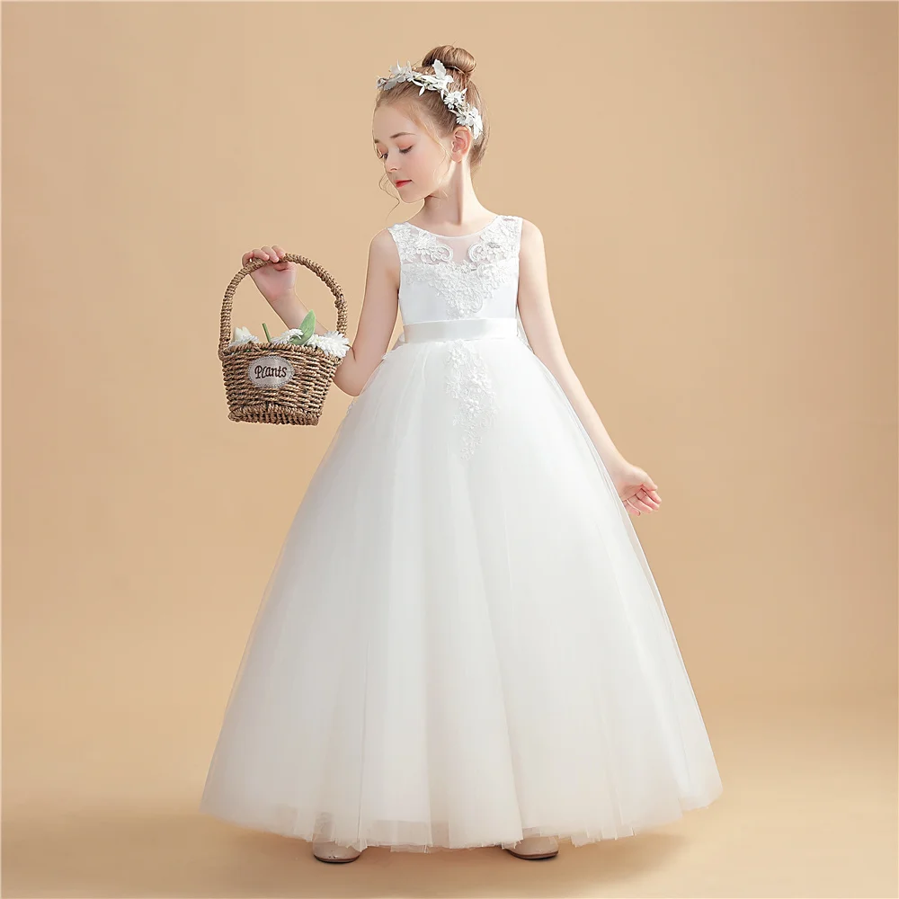 Princess Flower Girl Dress For Kids Pageant Ball Evening Gown Wedding Birthday Party Festivity Celebration Banquet Prom Event