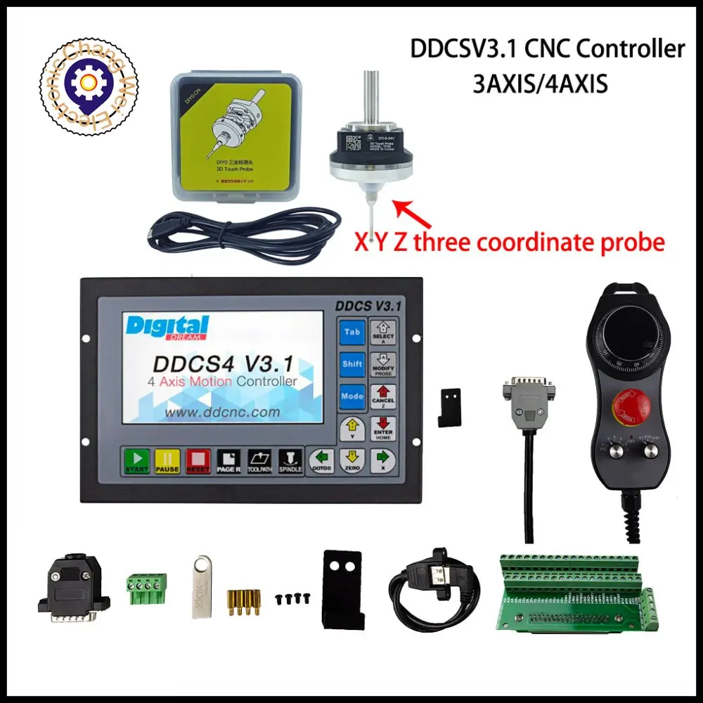 

Ddcsv3.1 Cnc Offline Controller 3-axis/4-axis 500khz G Code Mach3 Usb Controller 6-axis Mpg + V5 anti-roll 3D probe edge finder