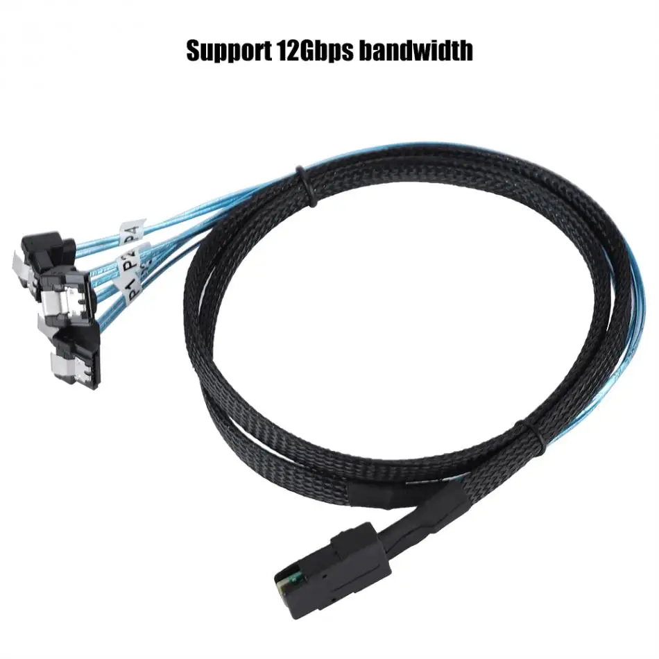 Cable SAS sata Mini SAS SFF-8087 de 36P a 4 ángulos, Cable Mini SAS macho a 4 SATA 7P hembra, disco de 12Gbps, Cabo