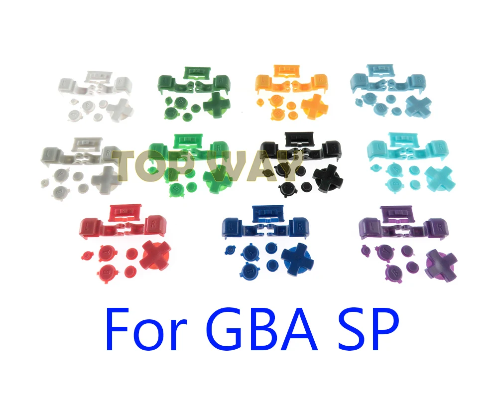 1set 17Colors Colorful Replacement keys Set Replacement For GameBoy Advance SP GBA SP Buttons Full R L A B D-Pad Solid Clear