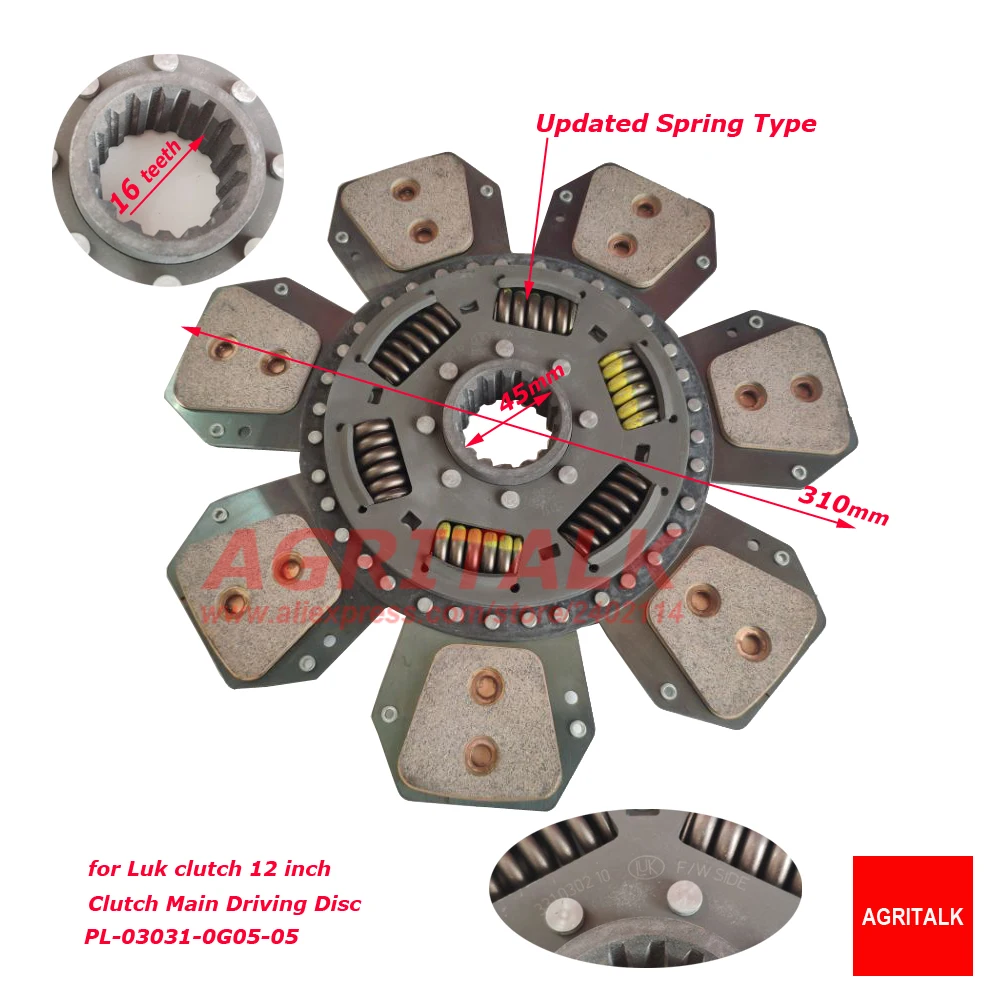 Driving driven plate for Foton TD904 with 12 inch Luk brand clutch ,part code: L-03031-0117-00-12 /  PL-03031-0G05-05