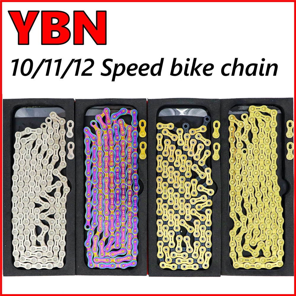 YBN 10/11/12 Speed Bicycle Chain SLA H11-TIG Gold Titanium coating  MTB Road Bike Colorful Chain for SRAM/Campanolo System