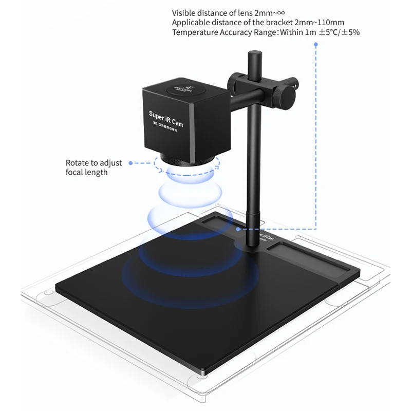 PCB Quick Check เครื่องมือ QIANLI MEGA-IDEA Super Ir Cam สั้นวงจรการตรวจจับซ่อม3D อินฟราเรดถ่ายภาพความร้อนเครื่องมือ