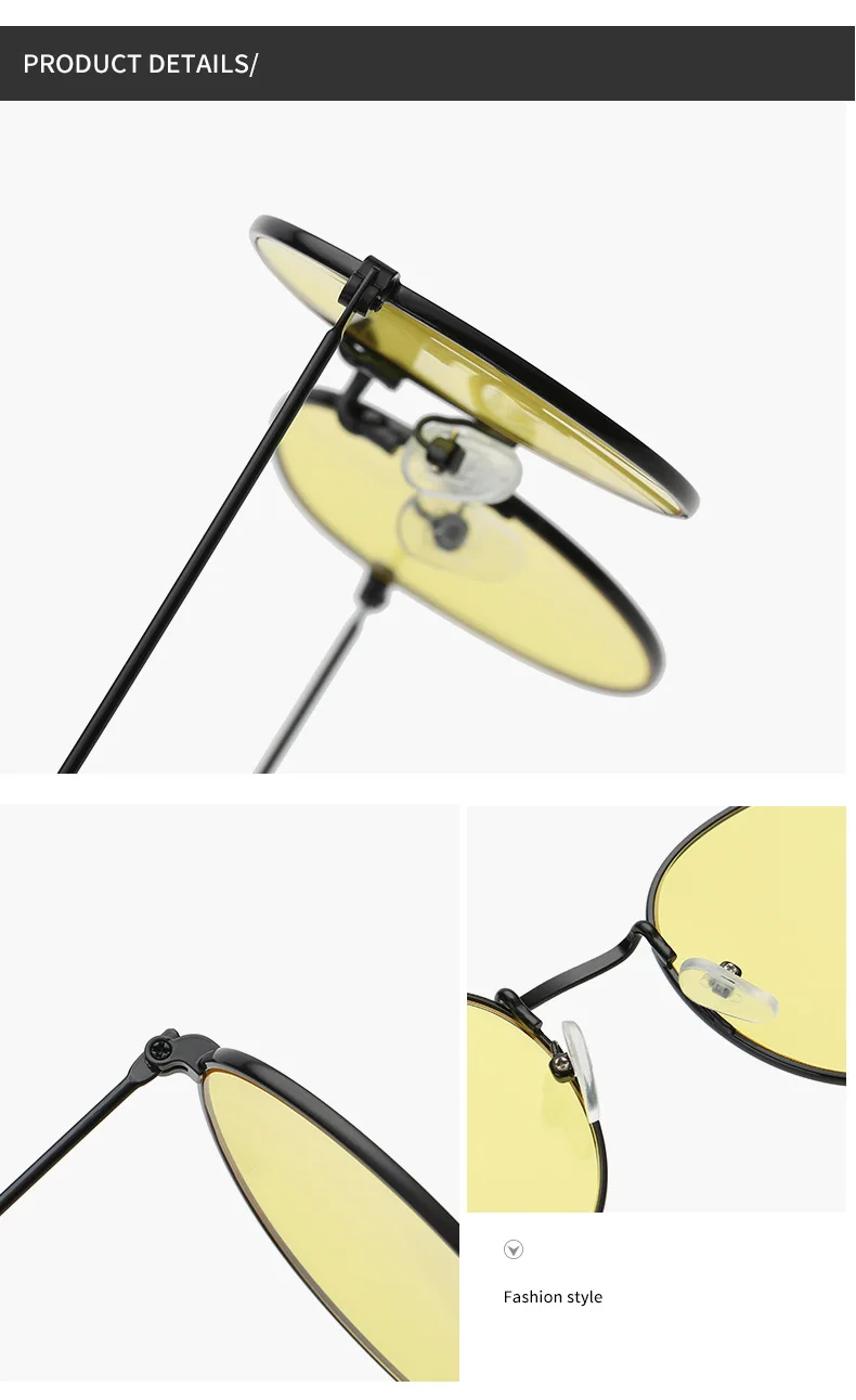 Retro owalne okulary przeciwsłoneczne damskie/męskie marka projektant vintage małe klasyczne okrągłe okulary przeciwsłoneczne na zewnątrz UV400 óculos De Sol Gafas — zdjęcie 7