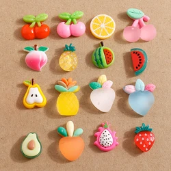 10pcs Cute Fruit Cherry Peach Pear Cabochon Flatback Scrapbook Crafts for Jewelry Making DIY Kids Hairpin Brooch Crafts Supplies