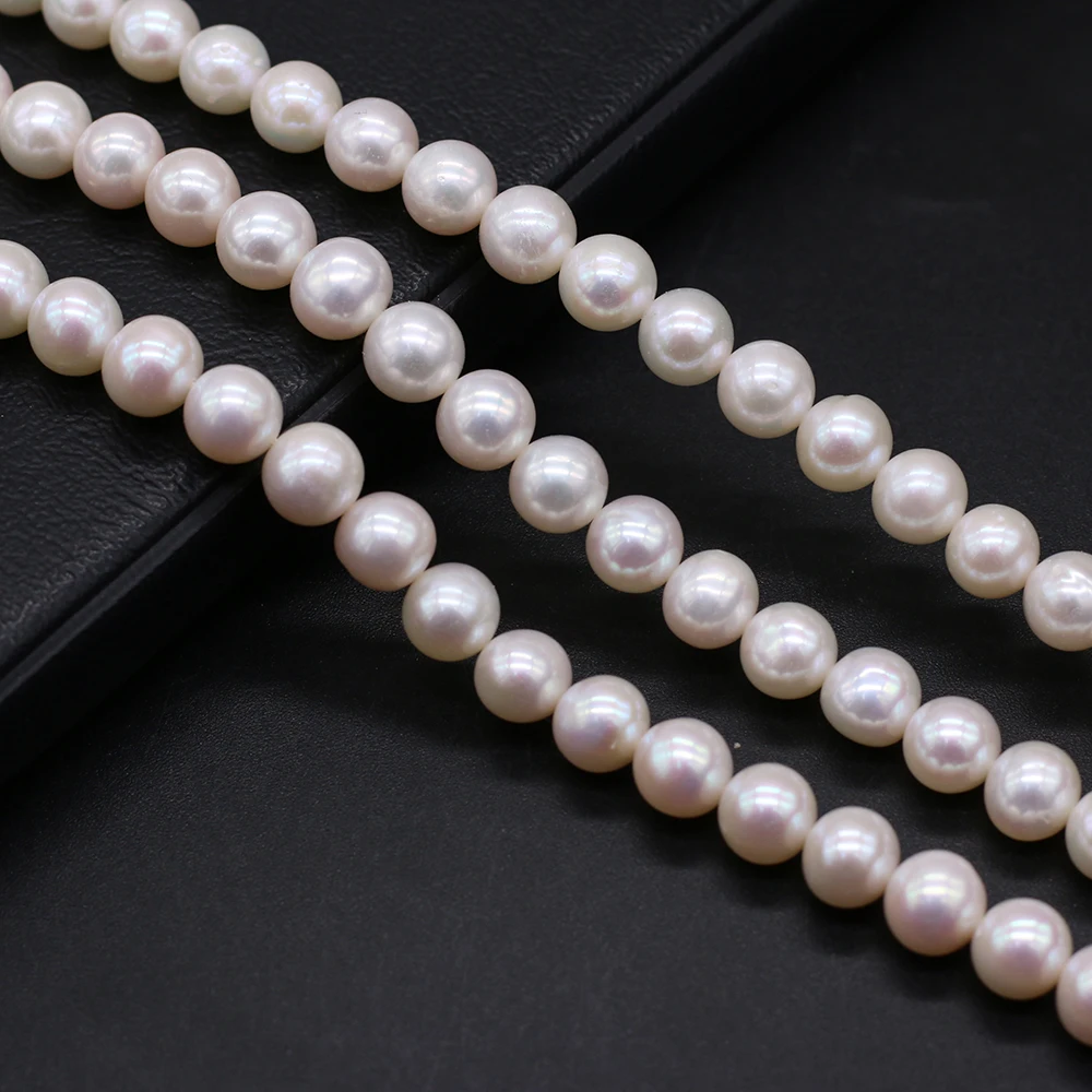 High Quality Natural Freshwater Pearl Beads White Round Loose Pearls For DIY Charm Bracelet Necklace Jewelry Accessories Making