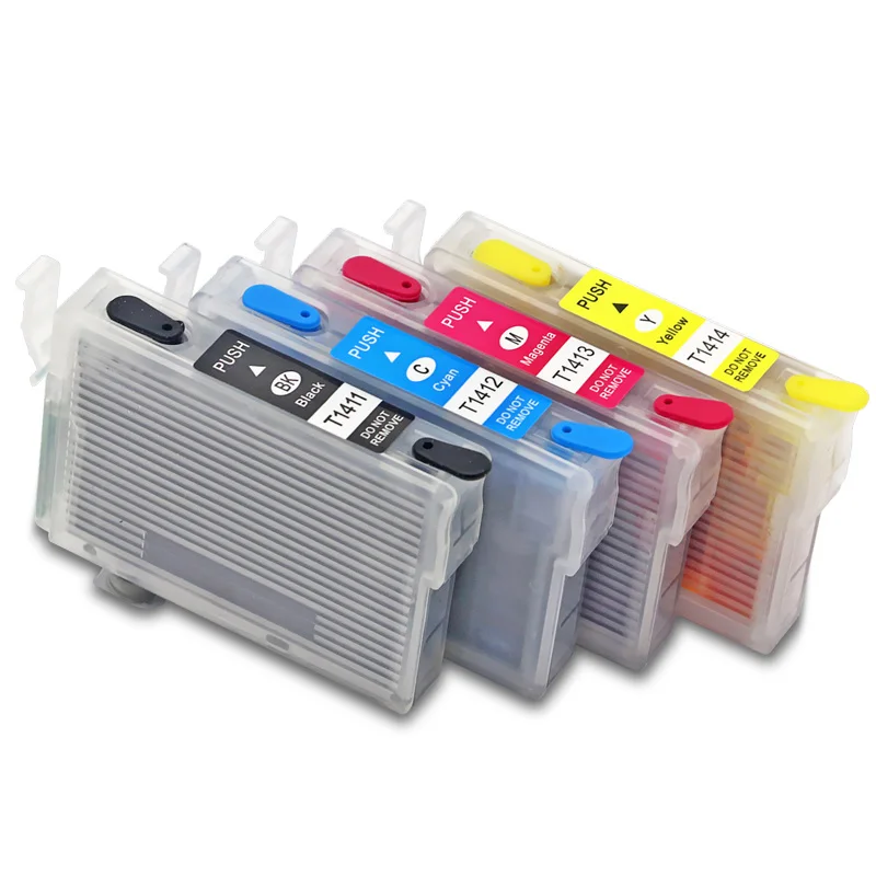 Refillable ink cartridge  T1411 T1412 T1413 T1414 compatible for Epson ME 32 33 320 330 350 ME OFFICE 620F 560W 535 570 Printer