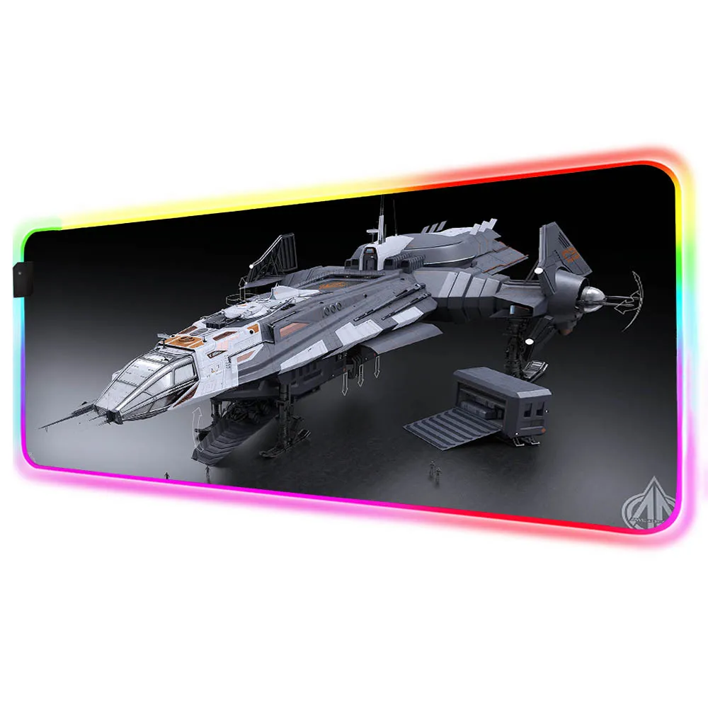 

Mairuige Airplane Fighter Printed RGB XXL Mouse Pad Gamer Led Laptop Rubber Base with Backlight Mouse Pad Keyboard Desktop Desk