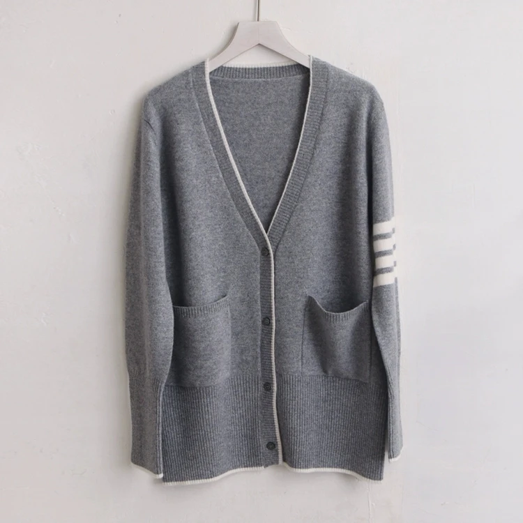 New cashmere cardigan TB ladies wool cardigan V-neck fashion sweater cardigan ladies plus size cashmere sweater