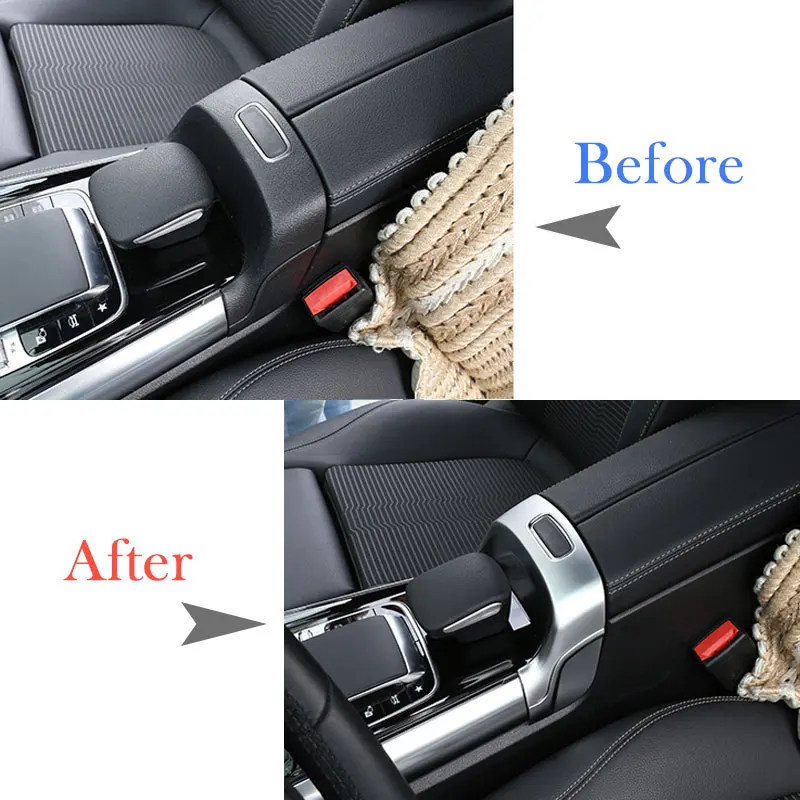 Car Interior Center Armrest Box Switch Button Frame Cover Trim ABS For Mercedes Benz B GLB Class W247 X247 2019-2020 Accessories