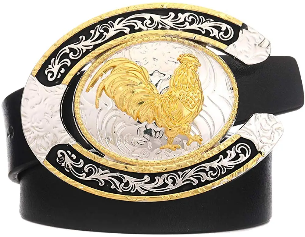 U Vorm Goud Haan Gesp Voor Man Western Cowboy Gesp Zonder Riem Custom Legering Breedte 4Cm