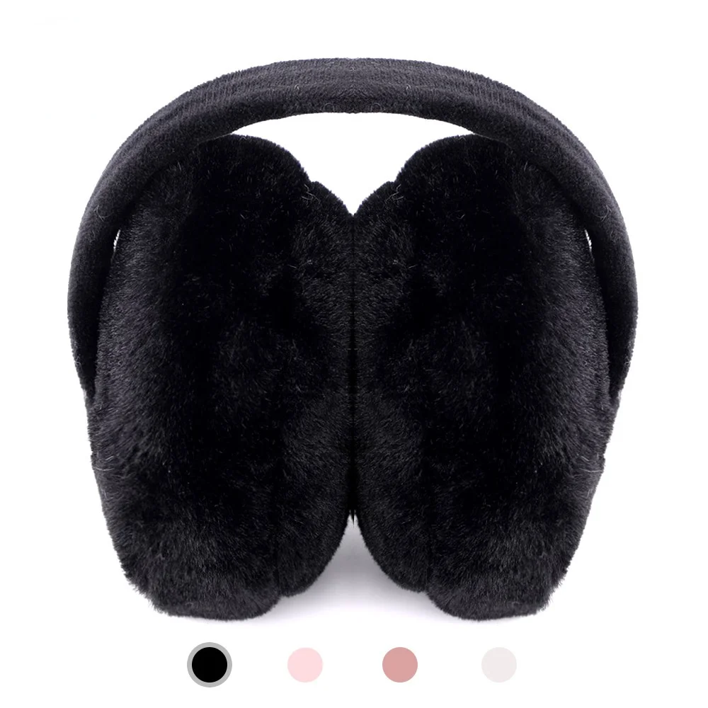 Casque Antibruit en fourrure pour femme, couleur unie, chaud et confortable, unisexe, Casque de ski, mignon, nouvelle collection automne et hiver