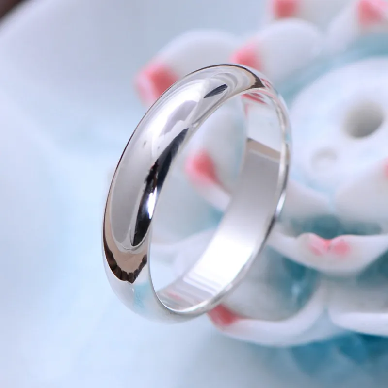Buyee 925 Sterling Silver Couples Ring Finger Classic Simple Ring Finger for Women Men Engraved Name & Date Fine Jewelry Circle