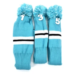 Golf simple style clubs Headcover 3 Pcs/set Knitted Hybrid UT Driver Fairway Wood 1/3/5 Wood Knitting Cover