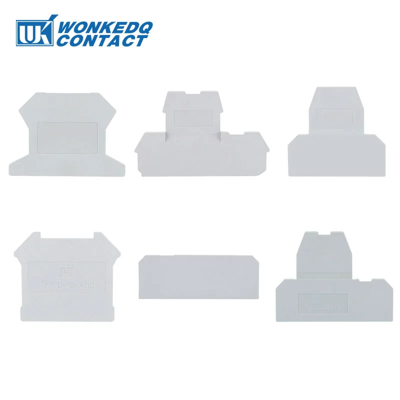 10Pcs End Cove Enclosurer For UK Series Din Rail Terminal Block Universal Wire Electrical Connectors Accessories D-UK End Plate