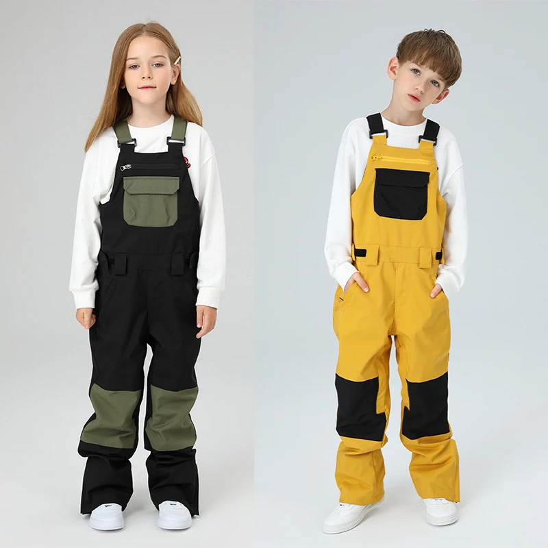 2022 pantaloni da sci invernali ragazze bambini tute pantaloni da Snowboard all'aperto ragazzi pantaloni da sci monopezzo tute impermeabili per bambini vestiti