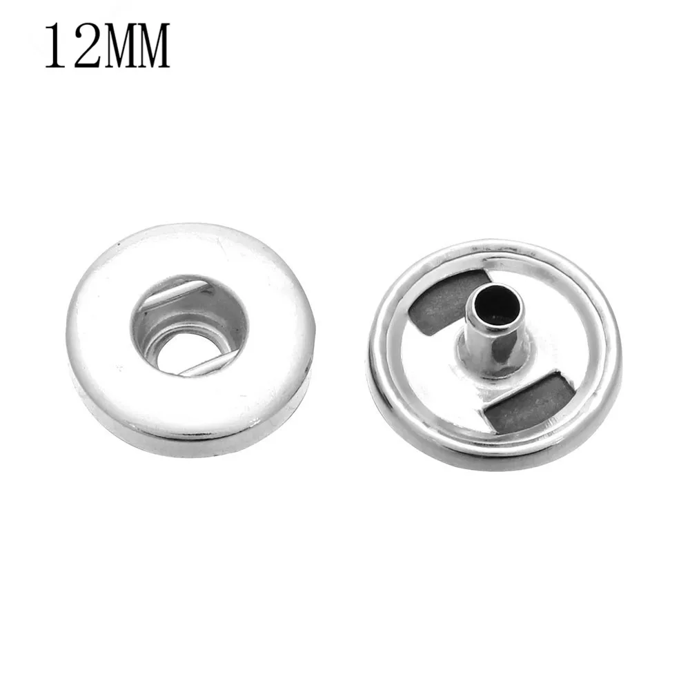 10pcs/lot Snap Jewelry Findings Silver Color 18mm 12mm Snap Buttons DIY Accessories For DIY Snap Bracelet ZM008