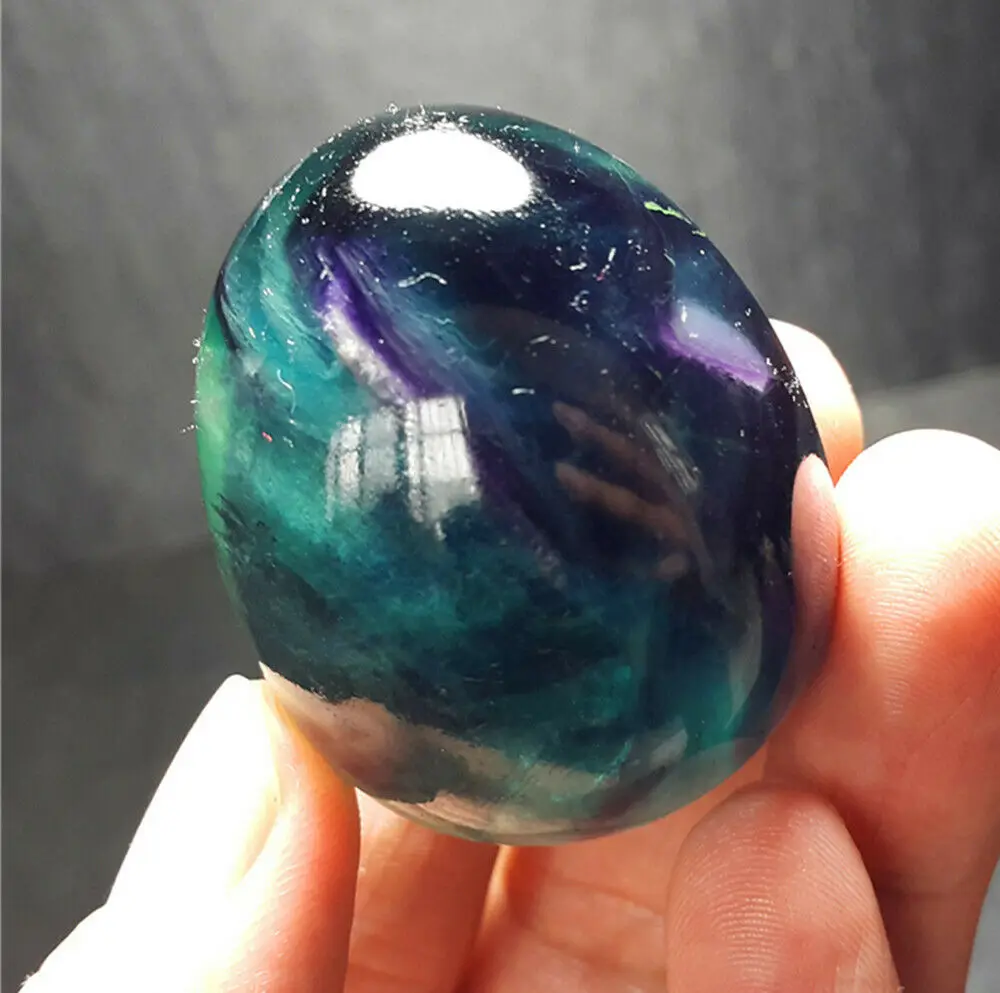 Rare Natural Fluorite Egg Quartz Crystal Point Healing 80g - Image 6