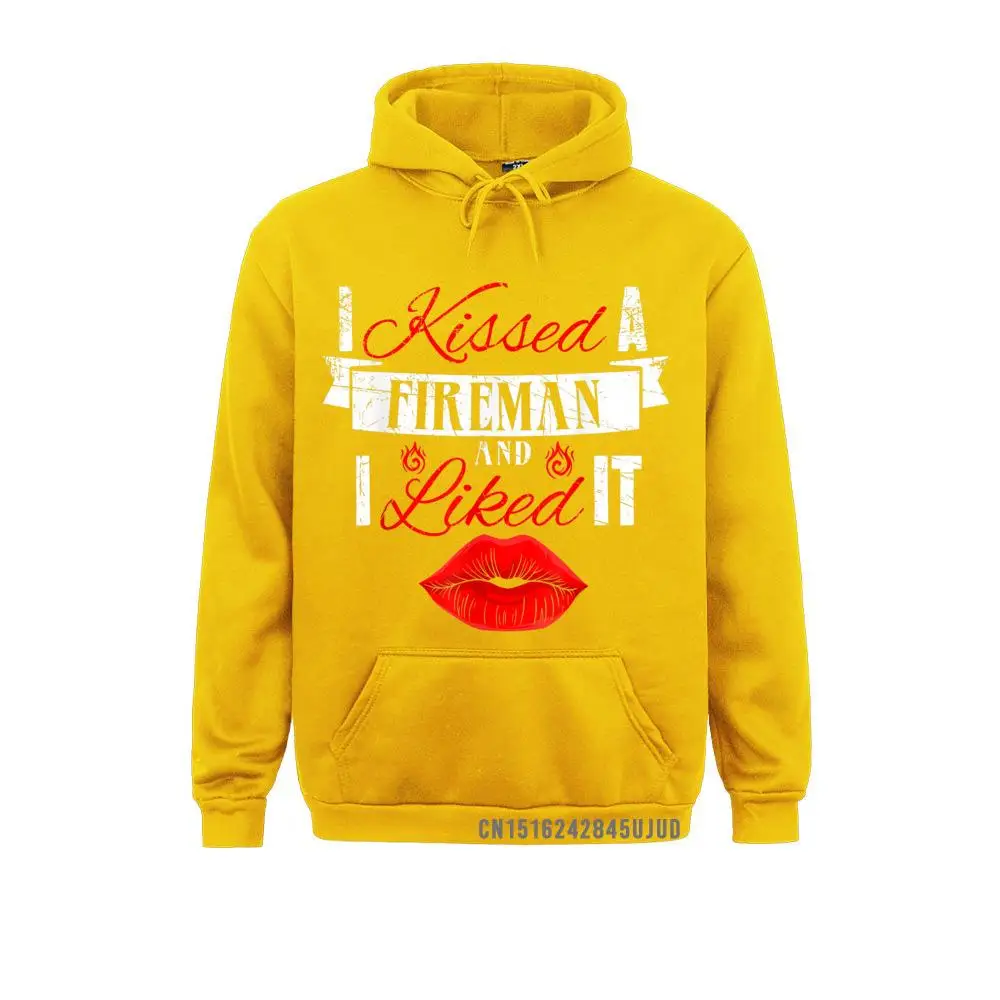 Firefighter Wife Gift I Kissed A Fireman And I Liked It Pullover Hoodies Long Sleeve Male Sweatshirts Normal Clothes