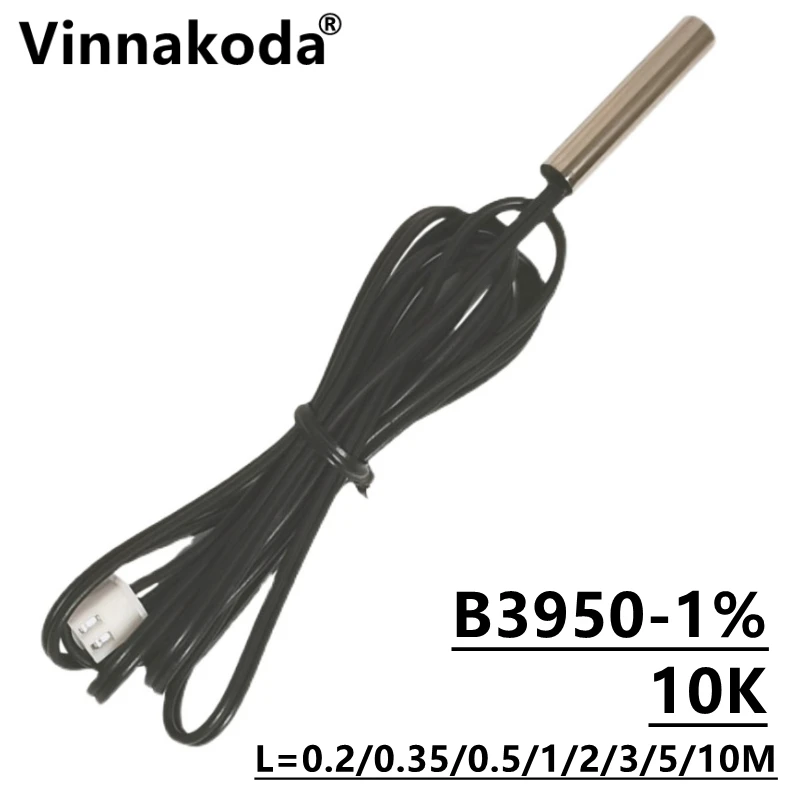 Termistorowy czujnik temperatury NTC B3950 10K 1% wodoodporna sonda sonda klimatyzacyjna 1M 2M 3M 5M 10M