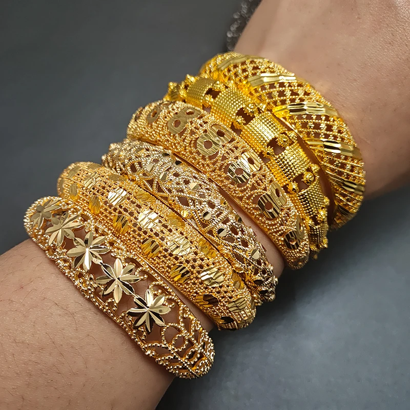 Arab Promoti Gold Color Bangles For Women Girl Middle East Dubai Wedding Jewelry Ethiopian African Bracelets Party Gift