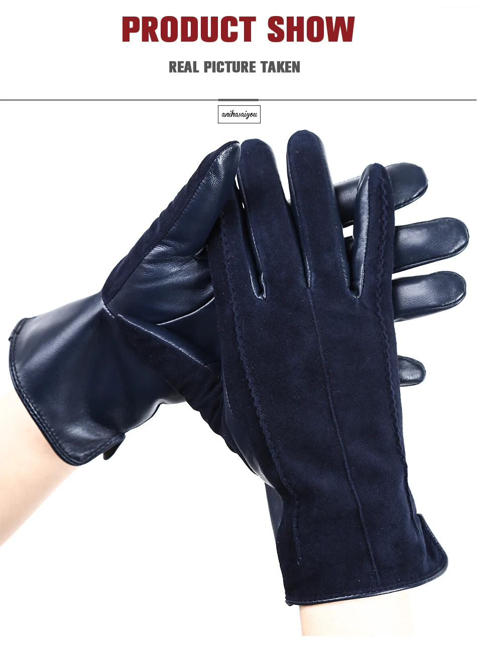 Good Quality Touch Gloves Color Winter Women's Leather Gloves Genuine Suede 50% Genuine Leather 50% Women's Gloves -2007