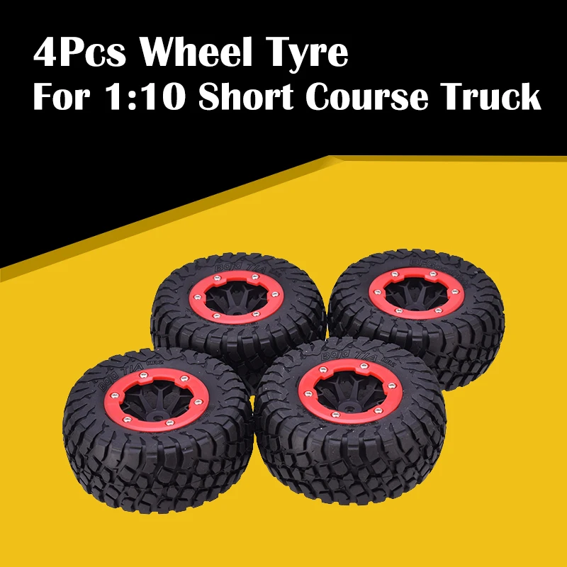 AUSTARHOBBY AX-4007 4Pcs RC Wheel 1:10 Short Course Truck Tires Rubber Tyre For Traxxas Slash Tires HPI Car Parts