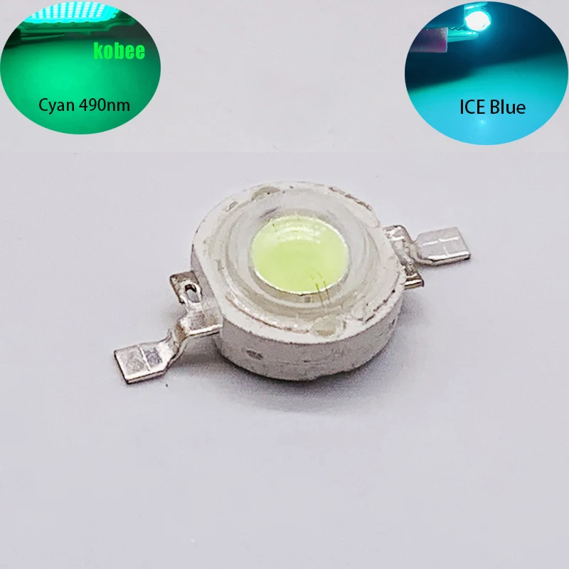 High Power LED Cyan 490nm Ice Bulb  480nm Chip 3W 5W 10W 20W 30W 50W 100W 480nm 490 nm Ice Blue DIY COB LED Epileds