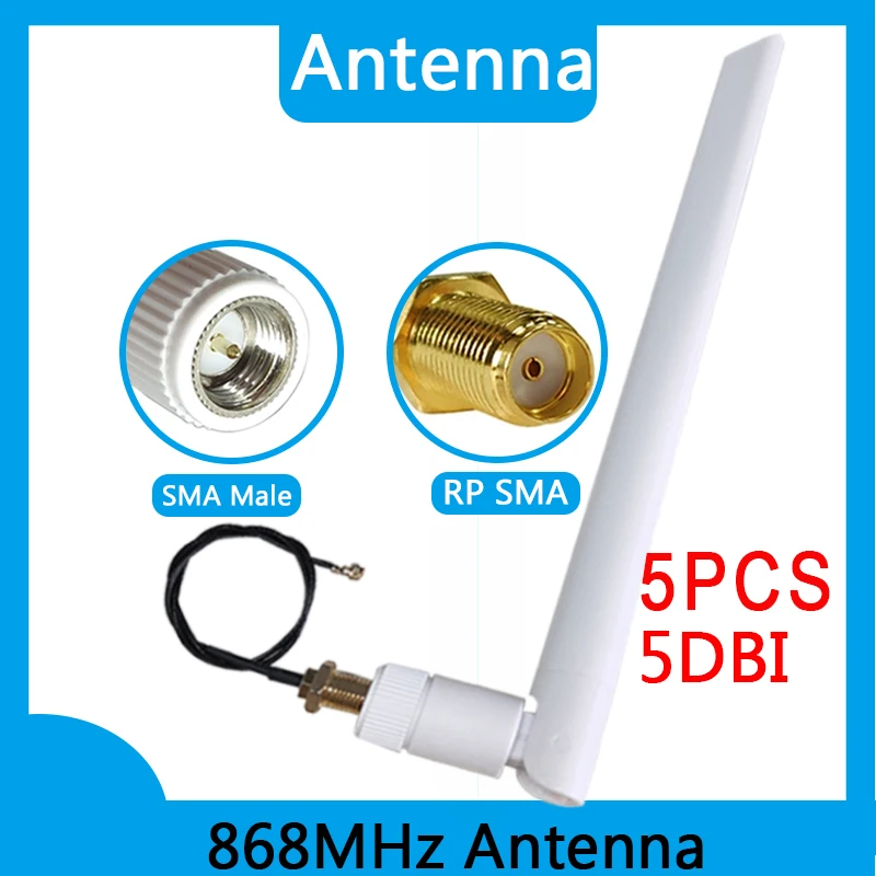 

5 шт. 868 МГц антенна 5 дБи sma папа 915 МГц lora модуль lorawan ipex 1 SMA Женский Удлинительный кабель