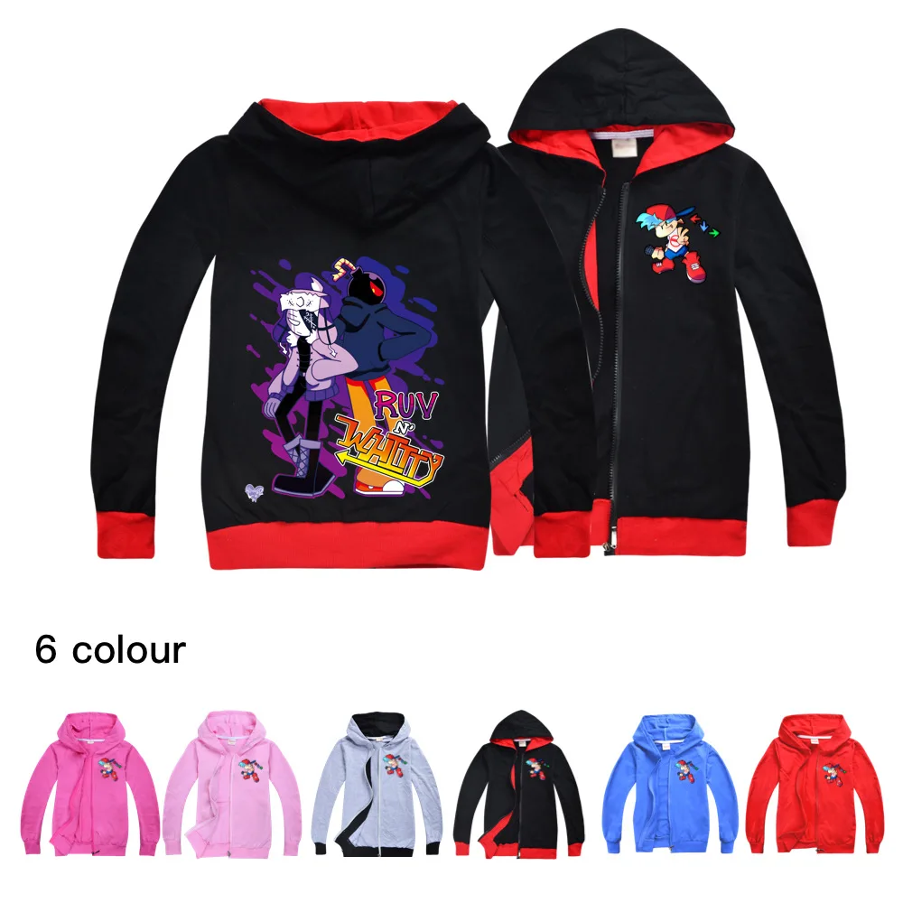 

Fashion Cartoon Print Hoodie with Zipper Kids Jacket with Hooded Coats Teenagers Boys Hooded Outwears toddler girl fall clothes