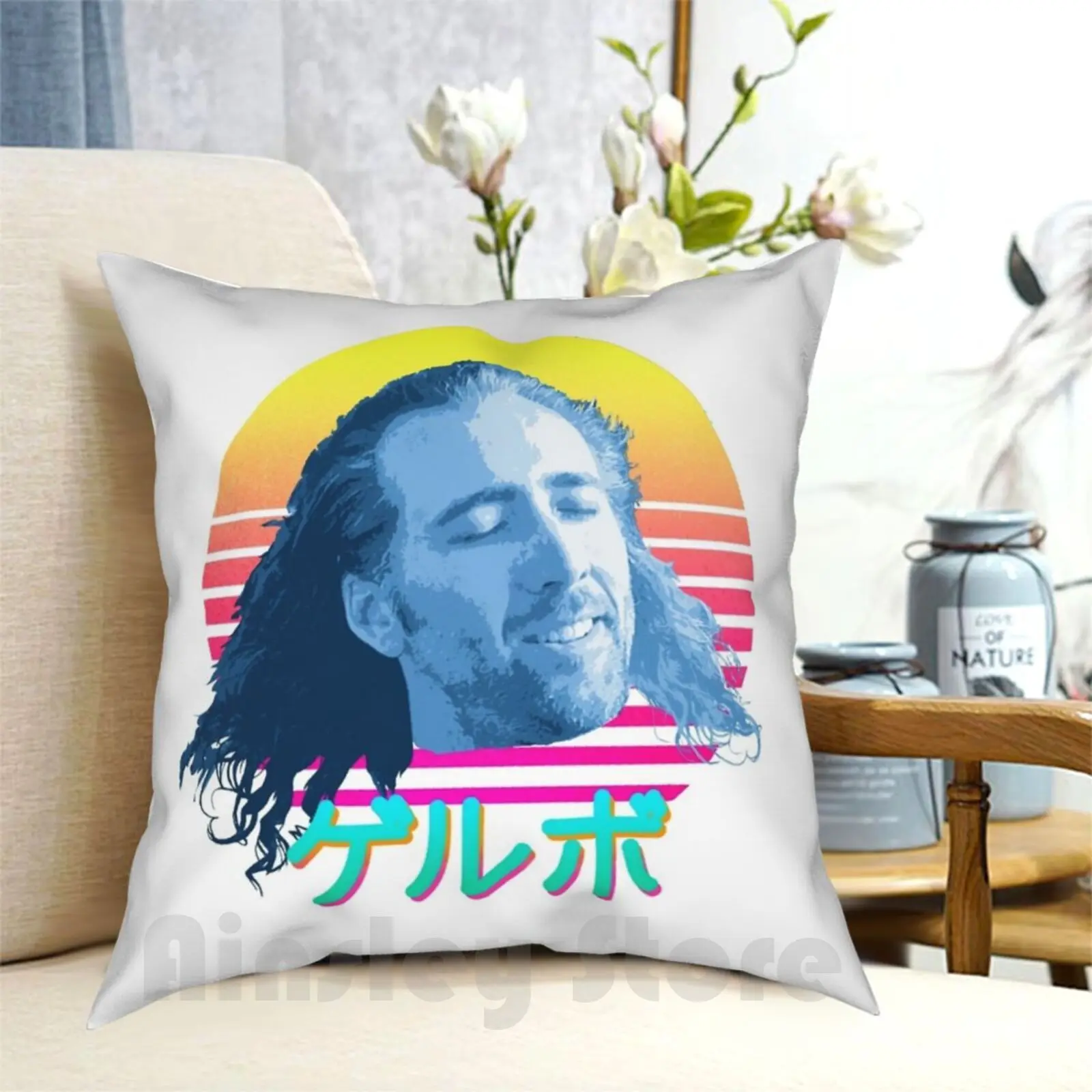 Nicolas Cage ! Pillow Case Printed Home Soft Throw Pillow Con Air Nicolas Cage Meme 4Chan Dank Meme Funny Nicholas