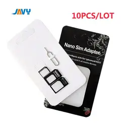 10ชุด4 In 1 Nano Micro Mini Standard SIM Card Adapter ชุดคิทอะแดปเตอร์เครื่องมือ