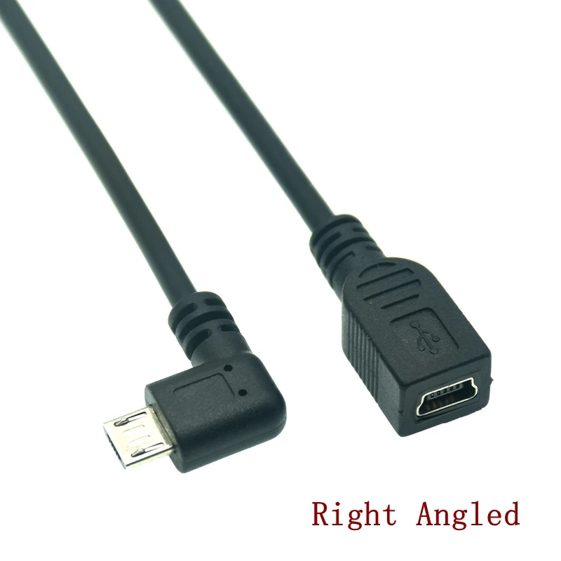 Converter Data Cable 90 Degree Up Down Left Right Angled Micro USB Male To Mini USB Female Adapter Converter Data Cable Line