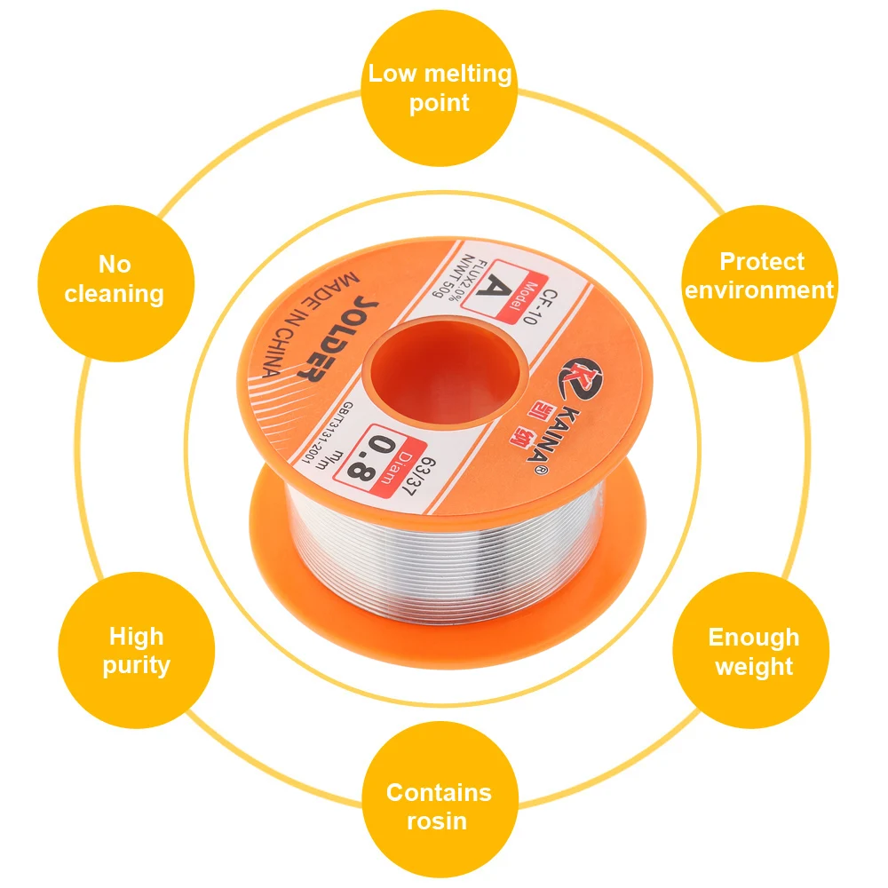 Solder Wire 0.5/0.6/0.8/1/1.2/1.5mm 63/37 Solder with Flux Tin Welding Wire Rosin Core Solder  Soldering Wires