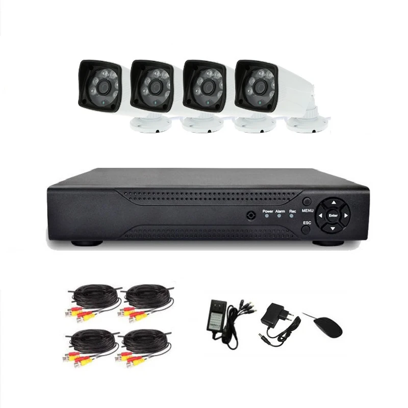 

1920*720P 4CH HDMI AHD 1.0MPAluminum Metal Waterproof AHD Kit 6led Array Night Vision P2P CCTV Surveillance System